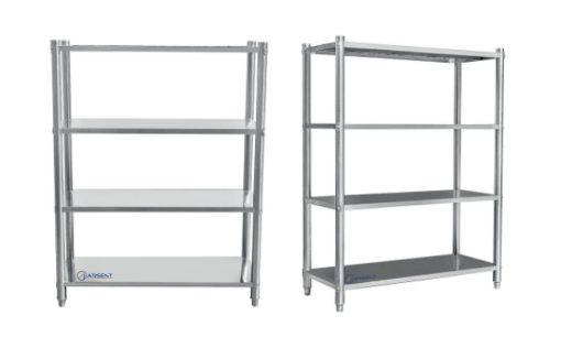 Estantería 4 estantes de acero inox 120 cm x 155 cm x 180 cm
